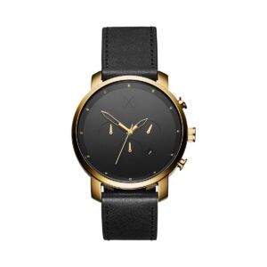 Men Gold Black Leather