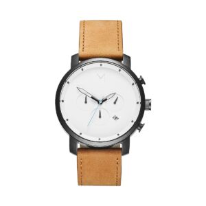 Men White Black Leather